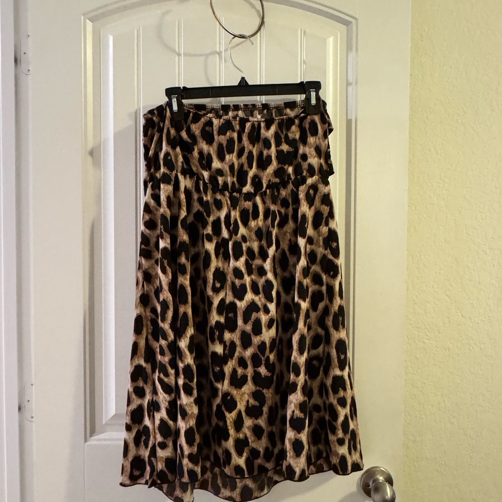 Chic SHEIN Curve Leopard Print Strapless Dress with Tie 0XL - Picture 4 of 6